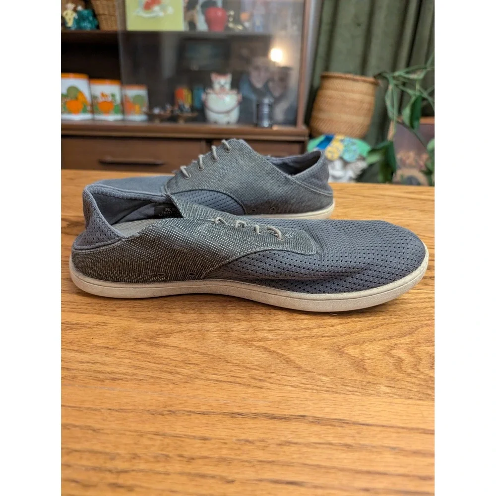 Olukai Nohea Mesh Grey Slip On Sneakers Mens 9.5‎ Drop In Heel Casual Shoes